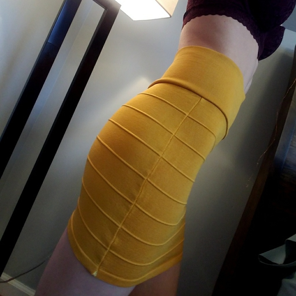 Golden mini skirt